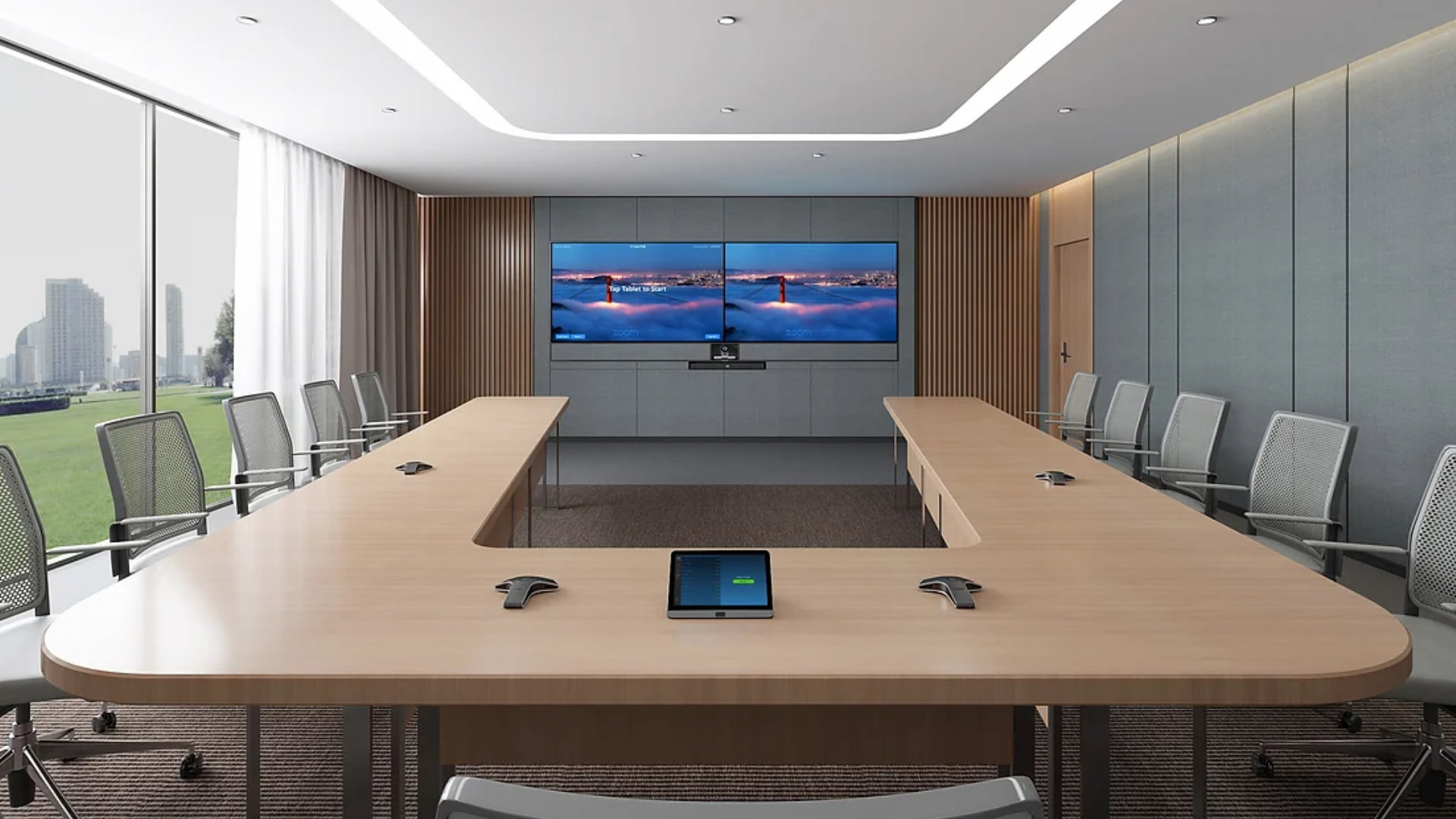 IProCom video conferencing setup in a modern office